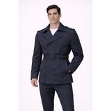 Baselco Su ve Rüzgar Geçirmez Midi Boy Kuşaklı Trençkot %100 Poliamid Erkek Slim Fit Tasarım - 2XL