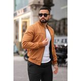 Baselco Unisex Süet Kolej Ceket - Günlük ve Spor Kombinlerin Vazgeçilmezi - XL - Taba Süet