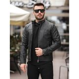 Baselco Yeni Sezon Erkek Premium Karbon Deri Slim Fit Mevsimlik Ceket