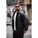 Baselco Yeni Sezon Vintage Oversize Bol Kalıp Deri Ceket - Siyah