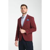 Baselna Erkek Bordo Esneyen Likralı Kumaşlı Tam Astarlı Slim Fit Mono Yaka Dar Kesim Blazer Ceket Bordo 56