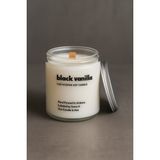 Basement : Black Vanilla : Cam Kavanozda Kokulu %100 Soya Mum (Kakule, Zerdeçal, Vanilya, Safran, Zencefil) - 1 Adet