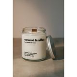 Basement : Caramel & Coffee : Cam Kavanozda Kokulu %100 Soya Mum (Karamel, Kahve) - 1 Adet