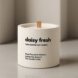 Basement : Daisy Fresh : Modern Beyaz Beton Mum (Çiçek Özleri, Lavanta, Pudra, Ylang Ylang) - 1 Adet