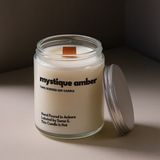 Basement : Mystique Amber : Cam Kavanozda Kokulu %100 Soya Mum (Amber, Beyaz Gül, Yasemin, Paçuli) - 1 Adet