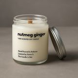 Basement : Nutmeg Ginger : Cam Kavanozda Kokulu %100 Soya Mum (Zencefil, Hindistan Cevizi, Sandal, Sedir Ağacı) - 1 Adet