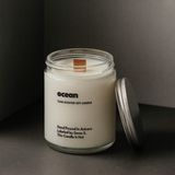 Basement : Ocean : Cam Kavanozda Kokulu %100 Soya Mum (Limon, Karamel, Bergamot, Paçuli) - 1 Adet