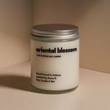 Basement : Oriental Blossom : Cam Kavanozda Kokulu %100 Soya Mum (Pudra, Papatya, Sandal, Lavanta) - 1 Adet