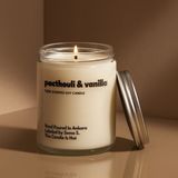 Basement : Patchouli & Vanilla : Cam Kavanozda Kokulu %100 Soya Mum (Paçuli, Kakule, Vanilya, Sandal, Kiraz Çiçeği) - 1 Adet