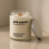 Basement : Pink Papaya : Cam Kavanozda Kokulu %100 Soya Mum (Papaya Tohumu, Kiraz Çiçeği, Şakayık) - 1 Adet