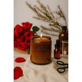 Basement : Rose Oud : Amber Cam Kavanozda : Kokulu Soya Mum (Gül, Oud, Sandal Ağacı) - 1 Adet