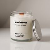Basement : Sandalrose : Cam Kavanozda Kokulu %100 Soya Mum (Sandal, Gül, Musk, Çiçeksi) - 1 Adet