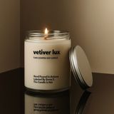 Basement : Vetiver Lux : Cam Kavanozda Kokulu %100 Soya Mum (Narenciye, Greyfurt, Sandal Ağacı, Musk) - 1 Adet