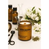 Basement : White Jasmin : Amber Cam Kavanozda : Kokulu Soya Mum (Yasemin, Beyaz Çay, Pudra, Ylang Ylang) - 1 Adet