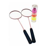 Basepoint Pro Badminton Raketi Seti Rahat Saplı - 2 Adet Kaliteli Raket, 6 Adet Mantar Başlı Top, Taşıma Çantası