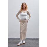 bases. Beli Lastikli Fitilli Midi Etek