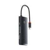 Baseus 20CM 100W 6 Port Type-C + Pd Çoğaltıcı Dönüştürücü Hub 5gbps Veri Aktarım 4K HDMI Type-C + Pd Hub Adaptör - Siyah