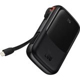 Baseus 20W 10000mAh İphone 12, 12 Pro, 12 Pro MaxLightning Şarj Kablolu Dijital Ekranlı Powerbank - Siyah
