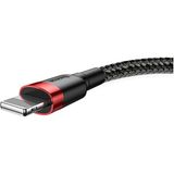 Baseus Cafule Lightning İçin 2.4A 1 m Kırmızı Siyah Usb Kablo
