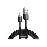 Baseus Cafule Serisi Gri Siyah 1 mt 2.4 A USB Type A & Micro USB Şarj & Data Aktarım Kablosu