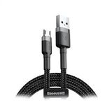 Baseus Cafule Usb-A to Micro Usb 2.4A Şarj Kablosu 1m - Gri/Siyah