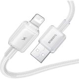 Baseus Crystal Hızlı Usb den Lightning (IP) 2.4A 1metre Şarj Kablosu Beyaz