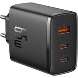 Baseus Cube Pro 65W GaN Hızlı Şarj Cihazı 2x USB-C + USB-A PD PPS QC3.0 Siyah