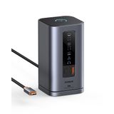 Baseus Docking Station Spacemate Serisi 11'i 1 arada yerleştirme istasyonu, 3 monitör, 2 x HDMI 1 x DP 4K @ 60Hz, 3 x USB-A/C 10 Gbps, 1 Gbps Ethernet, 100 W PD, dizüstü bilgisayar ile uyumlu