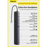 Baseus Elitejoy Gen2 12-In-1 Usb-C Hub Docking Station, 4K@60Hz Triple Display Adaptör, 100W Pd Şarj, Gigabit Ethernet, Sd/tf Kart Okuyucu 5gbps USB Çoklayıcı - EliteJoy Gen2 12in1