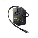 Baseus EnerCore CG11 Kablolu Evrensel Seyahat Adaptörü 2AC+2U+2C 70W - Siyah
