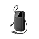 Baseus EnerFill FC31 Dijital Ekranlı Hızlı Şarj Powerbank Dahili Çift USB-C Kablo 10000mAh 45W - Mavi