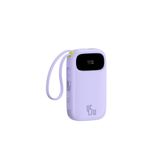 Baseus Enerfill Fc31 Dijital Ekranlı Hızlı Şarj Powerbank Dahili Çift Usb-C Kablo 10000Mah 45W, Mor