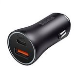 Baseus Golden 60w Araç Şarj Cihazı USB-A + USB-C - Gri