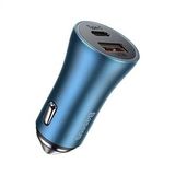Baseus Golden 60w Araç Şarj Cihazı USB-A + USB-C - Mavi