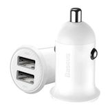 Baseus Grain Pro Çift USB Çıkışlı 4.8A Araç Şarjı Beyaz