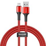 Baseus Halo Kırmızı 1 m 2.4 A USB Type A & Lightning Şarj & Data Aktarım Kablosu