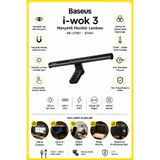 Baseus i-Wok 3 Manyetik Monitör Lambası BS-LT007 Siyah | Asimetrik Göz Koruyucu Ekran Işığı | USB-C | 270° Ayarlanabilir | 2700K-6000K
