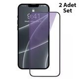 Baseus İphone 13 Pro Max 0.3Mm Full Çerçeve Cam Ekran Koruyucu 2 Adet Set-(5775)