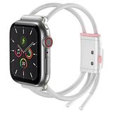 Baseus Lets Go, Akıllı Saat Kordonu, Beyaz - Pembe, Apple Watch Seri 3 & 4 & 5 Uyumlu, 42 mm / 44 mm