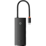 Baseus Lite 5 in 1 Multi Fonksiyonal Type-C Siyah Dock Station Hub