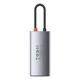 Baseus Metal Gleam 4 in 1 Gri Bağlantı Sayısı 4 Çok Fonksiyonlu Bilgisayar Telefon Hub Adaptörü