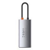 Baseus Metal Gleam 4 in 1 Gri Bağlantı Sayısı 4 Çok Fonksiyonlu Bilgisayar Telefon Hub Adaptörü