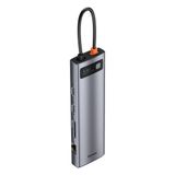 Baseus Metal Gleam Series 11-In-1 Multifunctional Type-C Hub Docking Station Space Gri