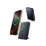 Baseus Nomos 3'ü 1 arada 10000mAh MagSafe Powerbank - Qi2 15W Kablosuz 45W Dahili Hızlı Şarj Kablolu, Siyah