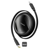 Baseus P10364501111-00 Free 2 Pull Makaralı USB-C to Lightning 20 W 1 mt Siyah Şarj Kablosu