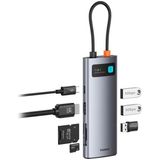 Baseus Pd 100W 7in1 Type-C To Dönüştürücü Hub Type-C To HDMI4K@60Hz 3*usb3.0 Sd/tf Ekran Yansıtmalı - Gri
