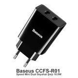 Baseus Speed Mini Dual Tzccfs-R01 10.5 W 2.4 A Lightning Kablolu Siyah Seyehat Şarj Seti