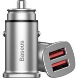Baseus Square Metal Serisi 30W Çift USB Girişli Qc3.0 Hızlı Şarj Destekli Araç Şarj Cihazı