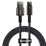 Baseus Tungsten Gold Hızlı Şarj Kablosu USB to Type-C 100W, 1m, Siyah