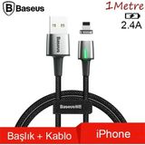 Baseus Zinc Magnetic USB Kablo Şarj Iphone 14-13-12-11 1METRE-(5775) - Renkli
